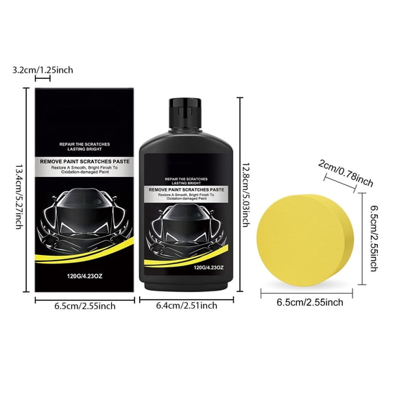 YYUZH 120g Car Scratch Repair Paste Kit 3-Step Restoration Paint Scratch Remover Polishing Compounds Gloss Enhancement for Car Paint Care Light to Medium Scratches