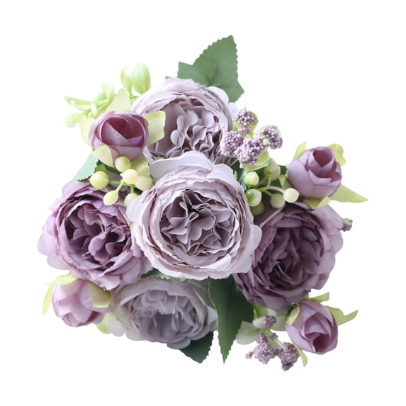 YYUZH 1PCS Artificial Flowers Silk Hydrangea Peony Foam Roses Combo for DIY Wedding Bouquet Centerpiece Arrangement Bridal Shower Party Home Decor Purple