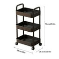 thumbnail image 1 of YYUZH 3-Tier Rolling Storage Cart with Wheels Organizer for Kitchen Living Room Office Bathroom Multi-Purpose Mobile Storage Shelf Black White, 1 of 3