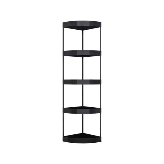 YYUZH 5-Tier Corner Storage Rack for Bathroom Kitchen, Floor Standing Organizer Shelf with Stainless Steel Frame and Shelves, Space Saving Crevice Organizer for Home, Black or White