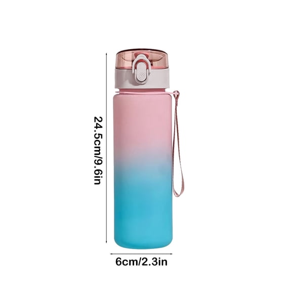 YYUZH 650ml Gradient Color Sports Water Bottle for Outdoor Activities Leak-Proof Design Portable with Built-in Filter