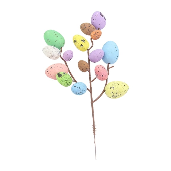 YYUZH Artificial Easter Spray Branches with Eggs Decor for Flower Arrangement Centerpiece Garland Home Holiday Decor Colorful Foam Spring Theme