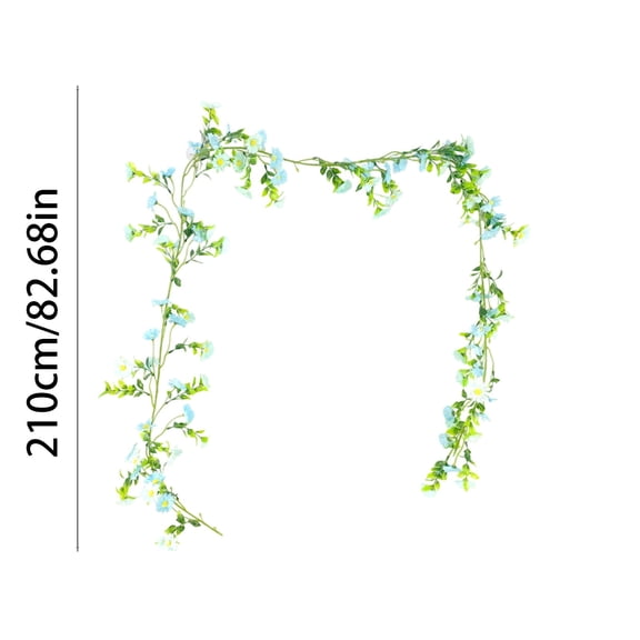 YYUZH Artificial Flower Vine with Leaves, 7 Feet Long Fake Daisy Sunflower Plastic Decorative Rattan for Indoor Wall Ceiling Air Conditioner Pipe Cover, Home Wedding Party Decor
