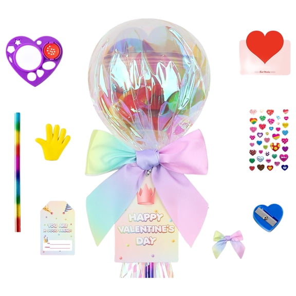 YYUZH Complete Stationery Gift Set, Pencils Eraser Sharpener with Heart Stickers and Card, for Campus Home or Party Use