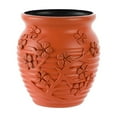 thumbnail image 1 of YYUZH Decorative Vase for Living Room, 5.1in Glazed-Look Flower Vase for Dried and Artificial Flowers, Modern Farmhouse Home, White Orange Blue, 1 of 6