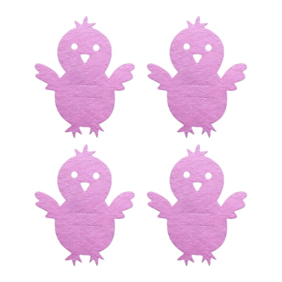YYUZH Easter Chicken Cutlery Pouches Set of 4 Colorful Cloth Bags for Tableware Knife Fork Cover Spring Party Decoration Reusable