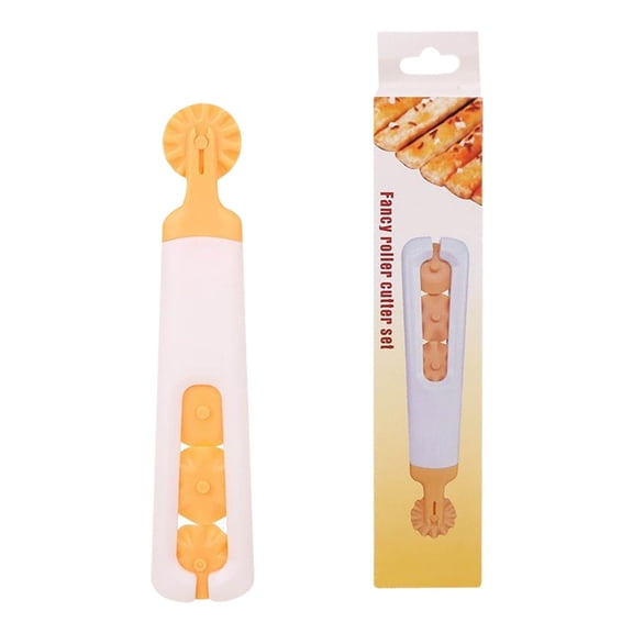 YYUZH Fondant Roller Cutter Set with Serrated Edge for Cake Decorating, Stainless Steel Baking Tools for Cookie Dough Cutting, Floral Pattern Wheel for Home Bakers and Cake Decorators