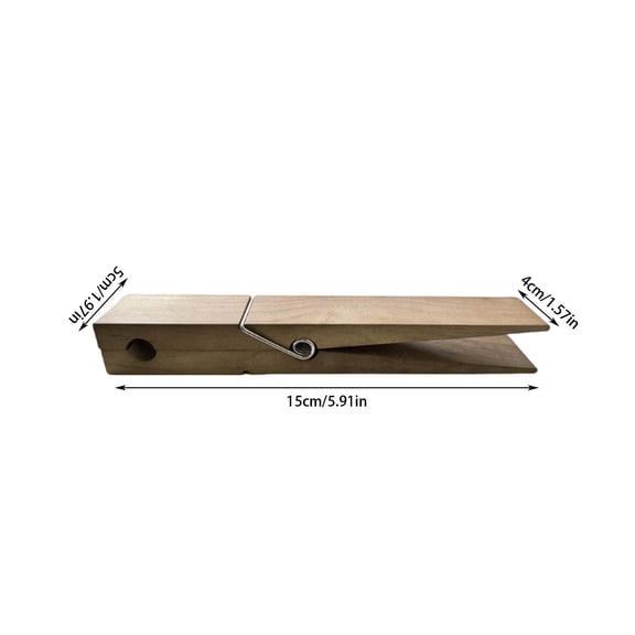 YYUZH Large Wooden Towel Clip, Wall Mounted Bathroom Towel Holder for Hanging Towels and Small Items, Rustic Home Décor Accessory with Stainless Steel Spring