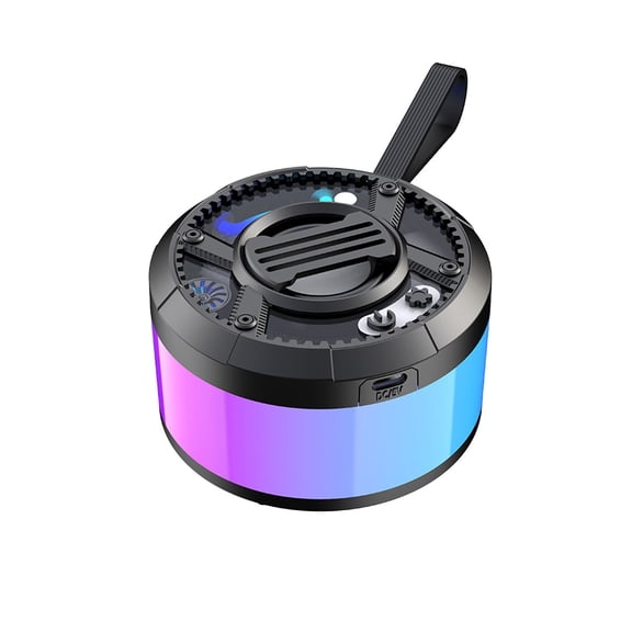 YYUZH Mecha Style Mini Bluetooth Speaker with RGB Ambient Lighting Enhanced Bass for Gaming Desktop Outdoor Use
