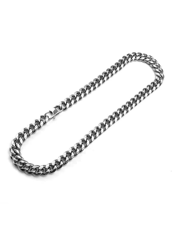 Mens Cuban Link Chain Necklace, Thick Polished Copper Chain for Men, Fashion Jewelry Gift for Birthday and Anniversary