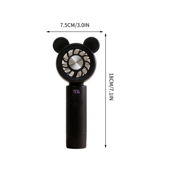 YYUZH Mini Portable Fan with Digital Display, Smart Stepless Speed Control, Handheld Rechargeable for Home Office and Outdoor Cooling