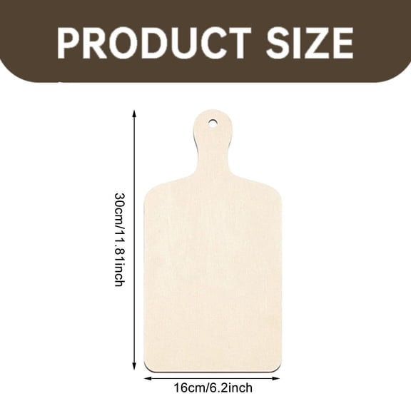 YYUZH Mini Wooden Cutting Board with Handle, Unfinished Poplar Wood Paddle for DIY Charcuterie Cheese Board, Kitchen Decor and Holiday Crafts