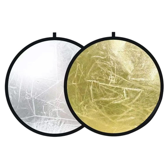 YYUZH Photography Reflector Light Board,Round Foldable Dual Sided Gold Silver White for Soft Lighting, Portable Collapsible Sunshade for Photo Live Broadcast