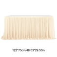 thumbnail image 1 of YYUZH Polyester Tulle Table Skirt, Reusable Party Table Cover for Wedding Birthday Banquet Decor, Ruffled Chiffon Fabric, Wrinkle-Resistant, 30x48ines, 1 of 6