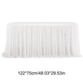 thumbnail image 1 of YYUZH Polyester Tulle Table Skirt, Reusable Party Table Cover for Wedding Birthday Banquet Decor, Ruffled Chiffon Fabric, Wrinkle-Resistant, 30x48ines, 1 of 6