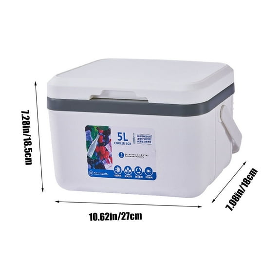 YYUZH Portable Insulated Cooler Box 5L, Leak-Proof Hard-Sided Cooler Keeps Ice Up To 4 Hours, Ideal for Camping, Beach, Picnics, Tailgating and Outdoor Activities, Easy-Carry Handle for Drinks
