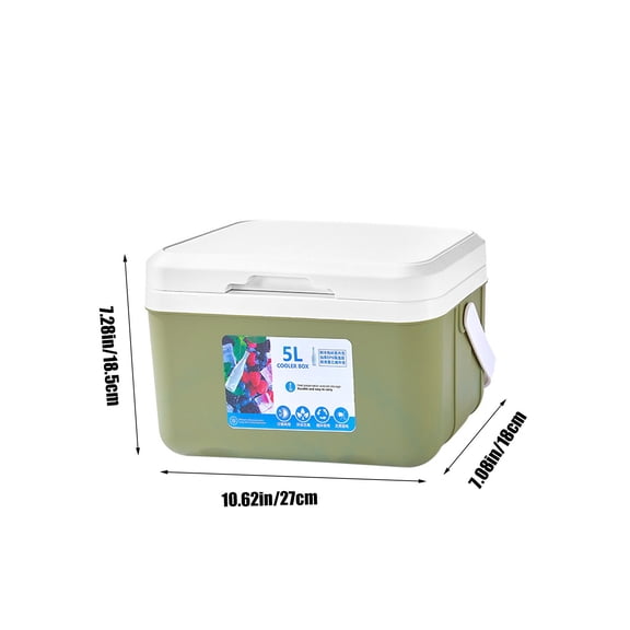 YYUZH Portable Insulated Cooler Box 5L, Leak-Proof Hard-Sided Cooler Keeps Ice Up To 4 Hours, Ideal for Camping, Beach, Picnics, Tailgating and Outdoor Activities, Easy-Carry Handle for Drinks