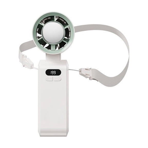 YYUZH Portable Transparent Handheld Fan with Colorful LED Light and Lanyard, 3 Speed Settings USB Rechargeable for Travel, Beach, and Personal Cooling