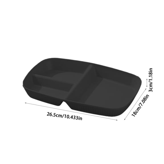 YYUZH Rectangular 3-Compartment Serving Tray for Parties and Meals, Food Tray with Thick Bottom Easy to Clean Organizer for Snacks Appetizers and Dining