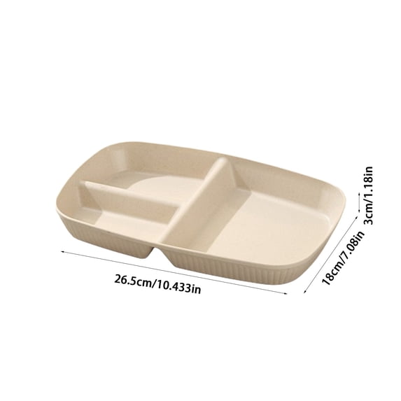 YYUZH Rectangular 3-Compartment Serving Tray for Parties and Meals, Food Tray with Thick Bottom Easy to Clean Organizer for Snacks Appetizers and Dining