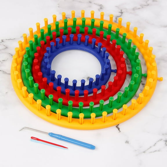 YYUZH Round Knitting Loom Set Kit with Hook Needle and Pompom Maker for DIY Knitting Projects Scarves Hats and Sweaters Easy to Use for All Skill Levels