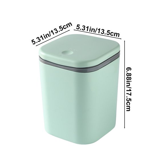 YYUZH Slow Drop Desktop Trash Can with Lid, Compact Waste Bin for Office Home Study Desk, Small Garbage Can with Odor Control