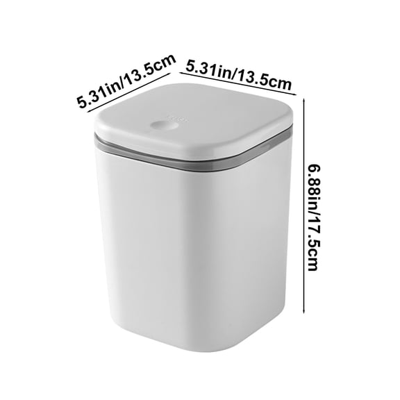 YYUZH Slow Drop Desktop Trash Can with Lid, Compact Waste Bin for Office Home Study Desk, Small Garbage Can with Odor Control