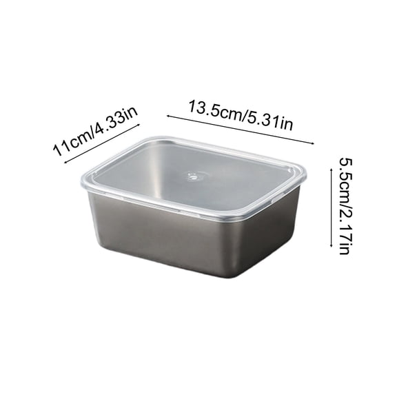 YYUZH Stainless Steel Food Storage Container with Lid Airtight Seal Box for Refrigerator Freezer Pantry Kitchen Organization
