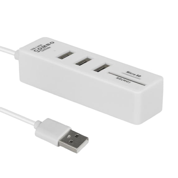 Hub Computer Shop YYUZH USB 2.0 Hub with Built-in Card Reader - 5-Port USB Expansion Hub ...