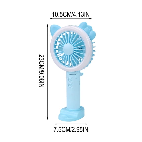YYUZH USB Rechargeable Handheld Folding Mini Fan with LED Light, Cute Cat Design Portable Fan for Personal Use, Summer Cooling Gadget
