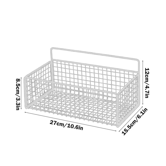 YYUZH Wall Mounted Metal Storage Basket, Versatile Organizer for Bathroom and Kitchen Sundries, Mesh Design with Adhesive Strips for Easy Installation