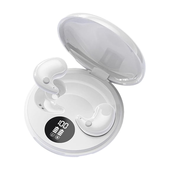 YYUZH Wireless Bluetooth Sleep Earphones with Noise Cancelling, Long Battery Life up to 130 Hours, Comfortable In-Ear Design for Night Use, Clear Audio, White