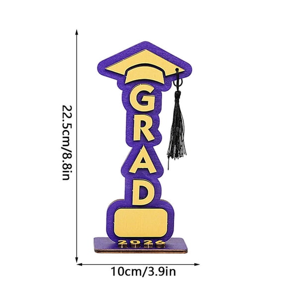 YYUZH Wooden Graduation Tabletop Display, 2026 Graduation Season Decorative Ornament for Graduates, Rustic Keepsake Stand for Photos Books and Mementos, Multi-Purpose Home Decor Piece