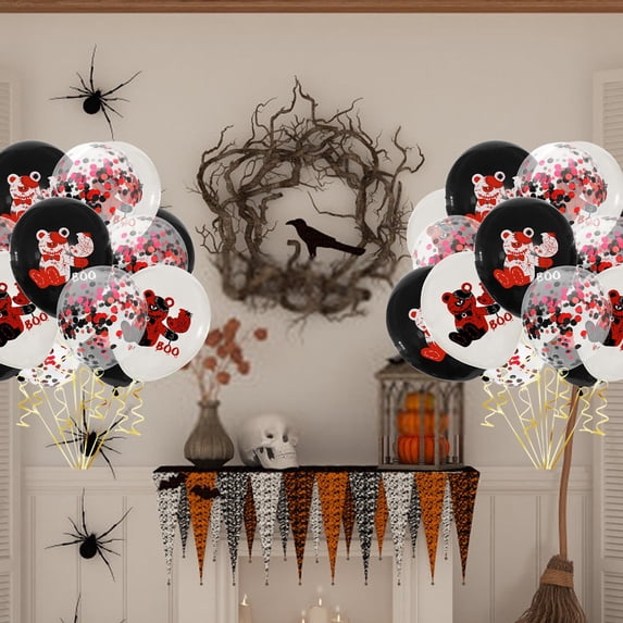 YYV 15 Horror Doll Confetti Emulsion Balloons Combination for Halloween Bar Ghost Party Decoration and Theme Event