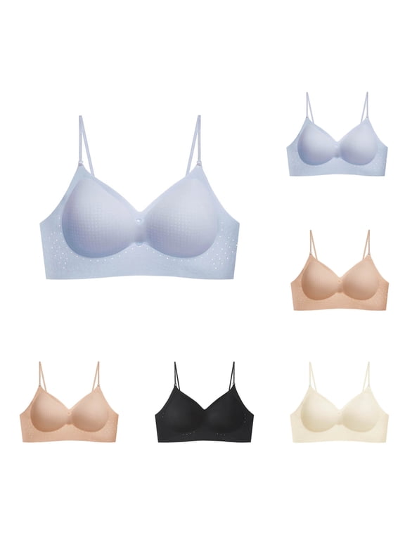 Adjustable Strap Push up Bras Breathable Seamless Bra U-Back Thin-Strap Seamless Ice-Silk Cooling Push-Up Bra Solid Color Breathable Lightweight Gathered Design Invisible Under Clothes