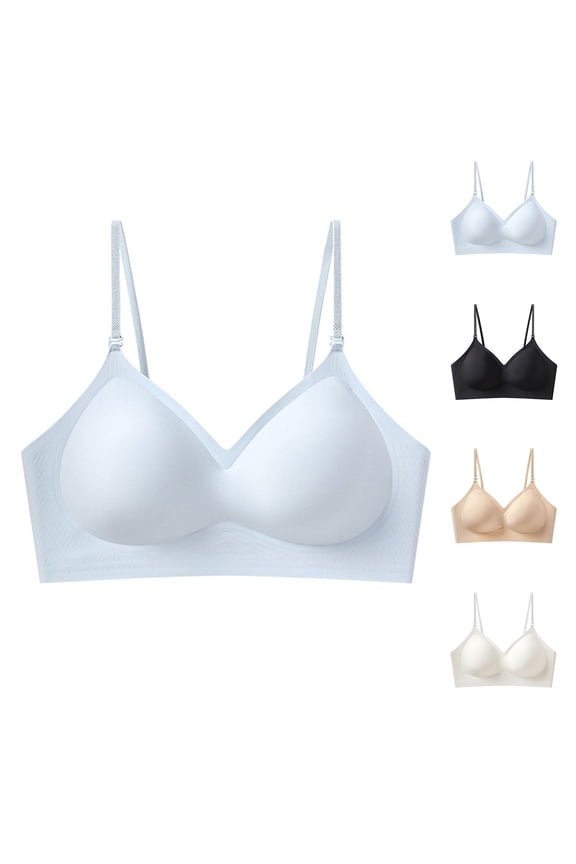 Everyday Bras Pushup Bras for Women Tshirt Bras for Women No Underwire Breathable Casual Push-Up Bra Solid Color Breathable Wireless Seamless Everyday Lingerie Stretch Fabric Light Lift