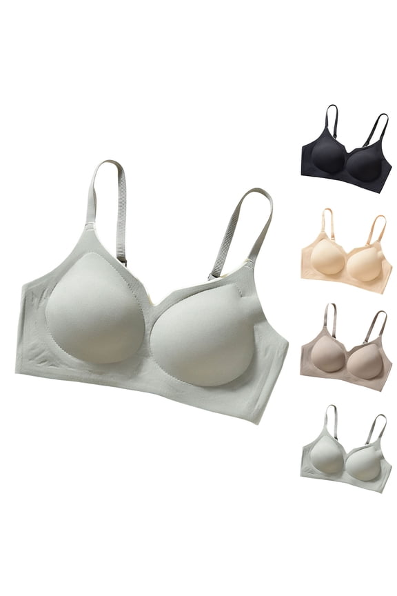 Everyday Bras Pushup Bras for Women Tshirt Bras for Women No Underwire Breathable One-Piece Fixed-Cup Front-Lock Bra Seamless Adjustable Straps Breathable Side-Gathering Support Invisible