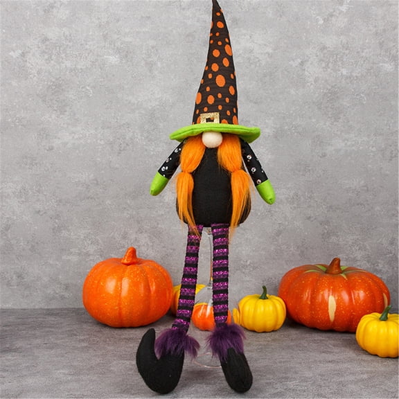 YYV Faceless Witch Goblin Doll Halloween Home Decoration Ornament for Shelf Mantel Spooky Figurine Accent