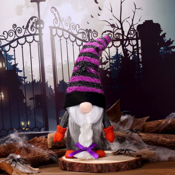 YYV Halloween Faceless Dwarf Goblin Doll Ornament with Cute Rudolf Style for Tabletop Shelf Holiday Party Decor and Home Accent Display