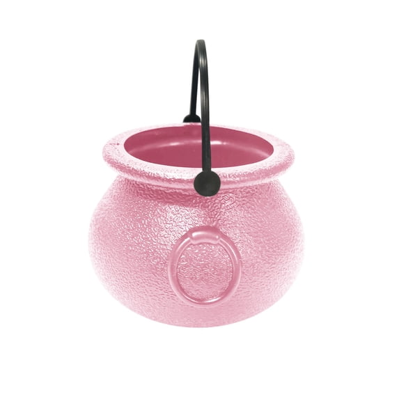 YYV Halloween Witch Cauldron Candy Bowl Holder with Handle Plastic Pot for Trick or Treat Party Supplies and Holiday Decoration