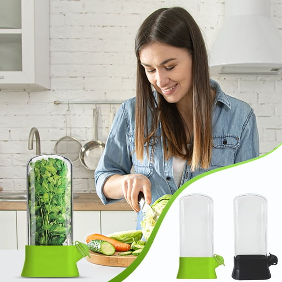 YYV Herb Storage Container Fresh Herb Refrigerator Preservation Bottle Parsley Cilantro Mint Vegetable Keeper Kitchen Gadgets Airtight Eco-Friendly
