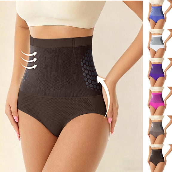 YYV High-Waist Seamless Shaping Briefs Hip-Lift Control No-Roll Design Breathable Stretch Fabric Cotton Lined Crotch Invisible Fit Everyday Shapewear Comfortable Support Panties