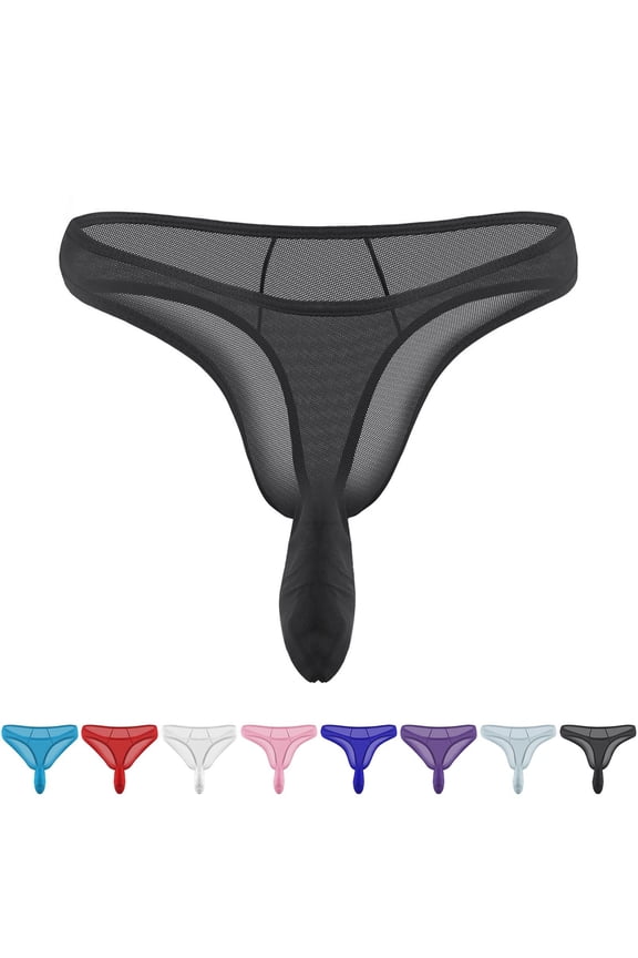 Men's Minimal Thong Underwear Contour Pouch Low-Rise Stretch Microfiber Breathable Seamless No-Show Design Anti-Roll Elastic Waist Comfortable Intimate Wear for Men Workout and Casual Wear