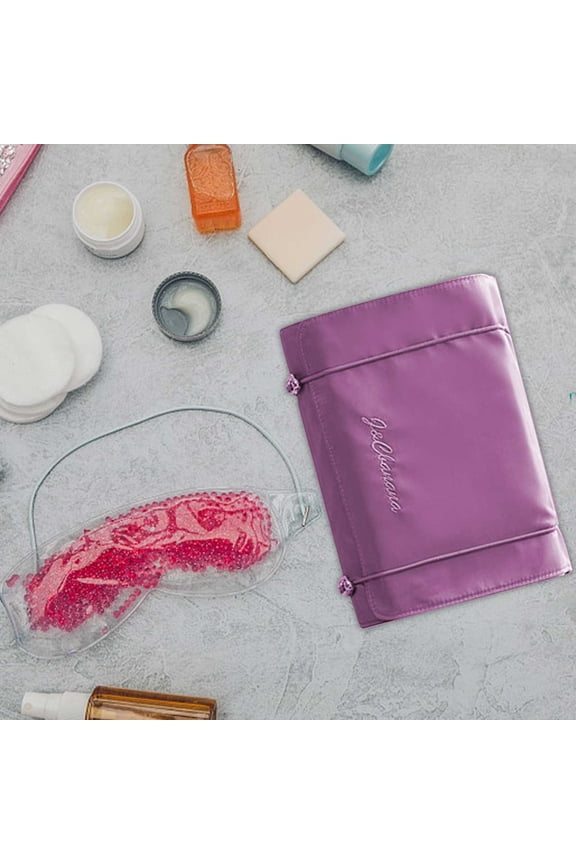 Premium Lightweight Mesh Cosmetic Backpack Portable Folding Makeup Organizer with Zipper Pouch for Home Office Travel Accessories and Toiletries Storage Bag