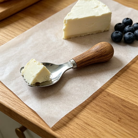 YYV Standing Walnut Wood Spoon Fork Set 304 Stainless Steel Fruit Dessert Tableware Stylish Household Cooking Utensil Durable Easy Clean