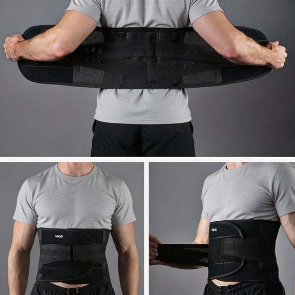 YYV Ultimate Ergonomic Dualstrap Back Brace with Removable Support Stays for Waist Protection Adult Sports Fitness Outdoor Heavy Duty Protective Belt