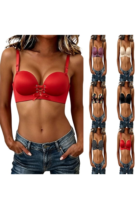 No Underwire Push up Bras Bras for Women No Underwire Small-Bust Push-Up Thickened Fixed-Cup Wireless Bra Solid Color Padded Support Non-Wire Design Lift And Shape for A-AA Cup Sizes