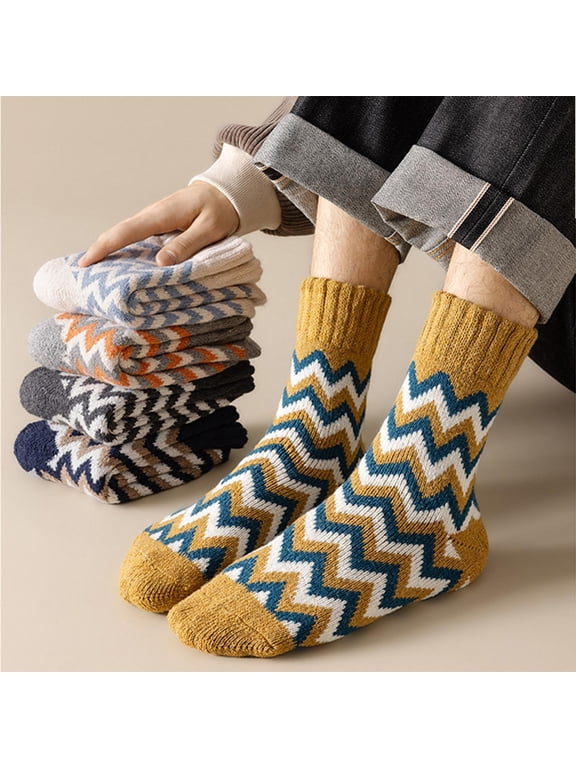 Unisex Extra Thick Fleece Lined Wool Mid Calf Winter Socks For Men Women, Cold Resistant Thermal Warm Hosiery, Soft Insulated Foot Cover For Cold Weather Indoor Outdoor Daily Rest