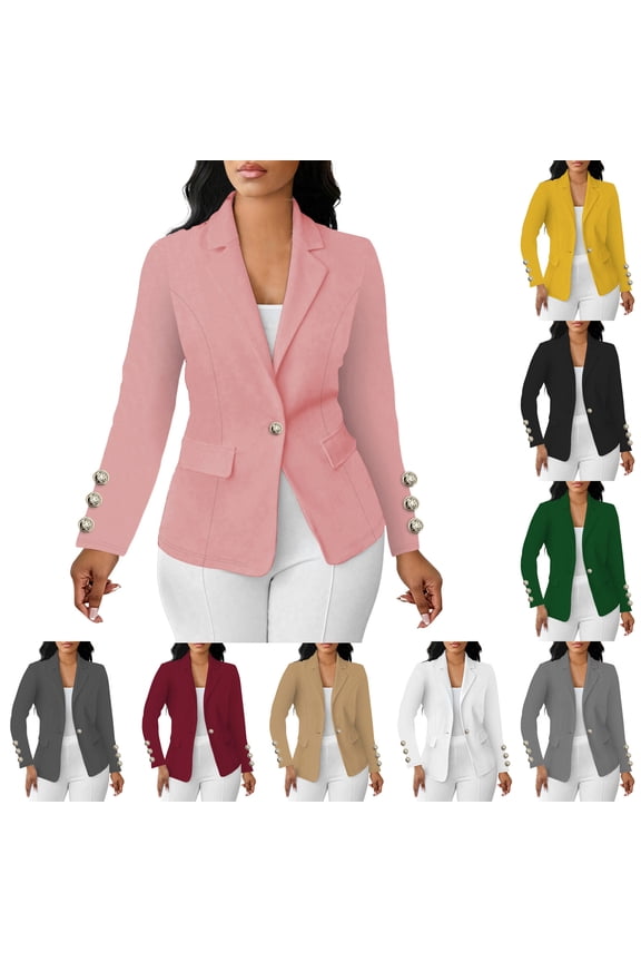 Waist Cinched Patchwork Blazer For Women, Decorative Sleeve Buttons Long Sleeve Tailored Suit Jacket, Versatile Layered Outerwear For Office Daily Casual Street Outfits Sky Blue XXL