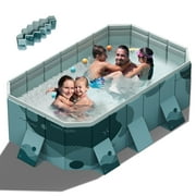 YYW 101Foldable Non-Inflatable Swimming Pool for 1-6 People, Foldable Above Ground Kiddie Pool for FamilyGreen